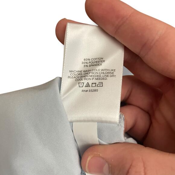 Express Light Blue Tie-Shoulder Peplum Top Women’s Medium - Picture 6 of 7